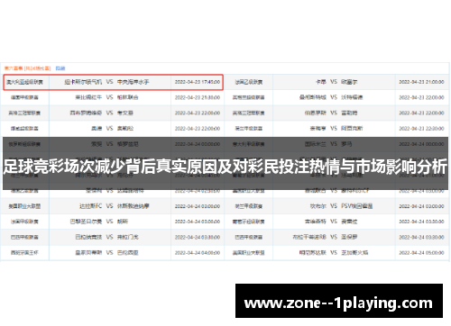 足球竞彩场次减少背后真实原因及对彩民投注热情与市场影响分析